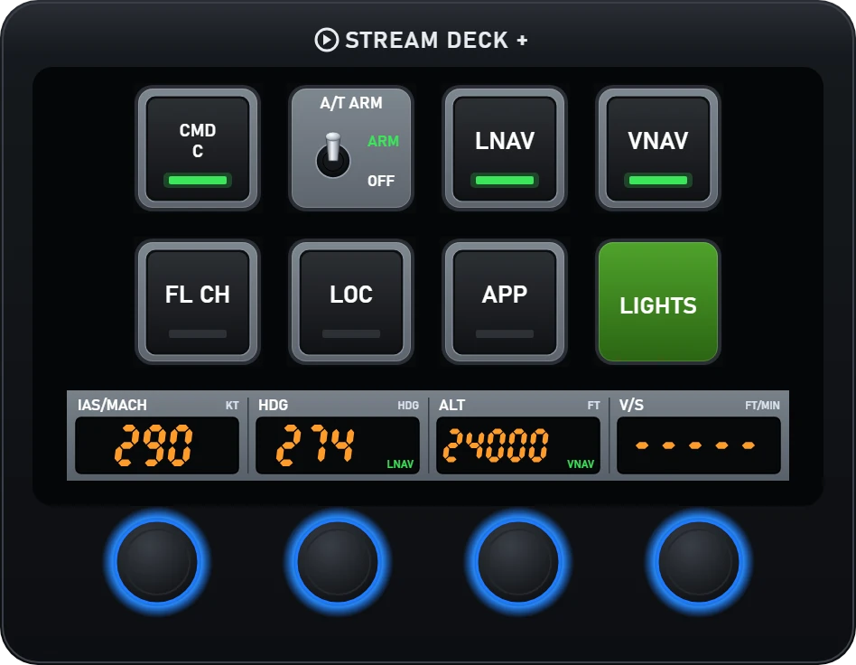 BlueBird 757 deck, Stream Deck + · MCP
