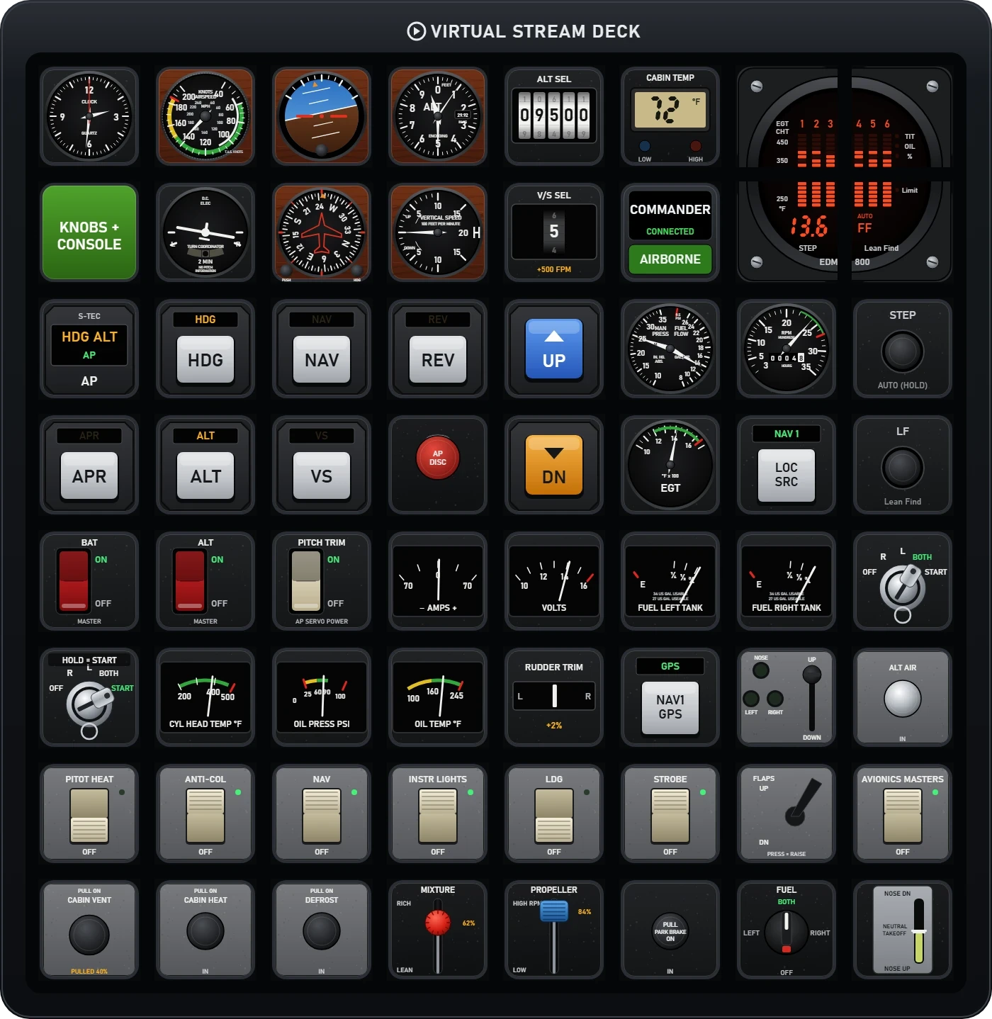 Commander 114 deck, Virtual Stream Deck